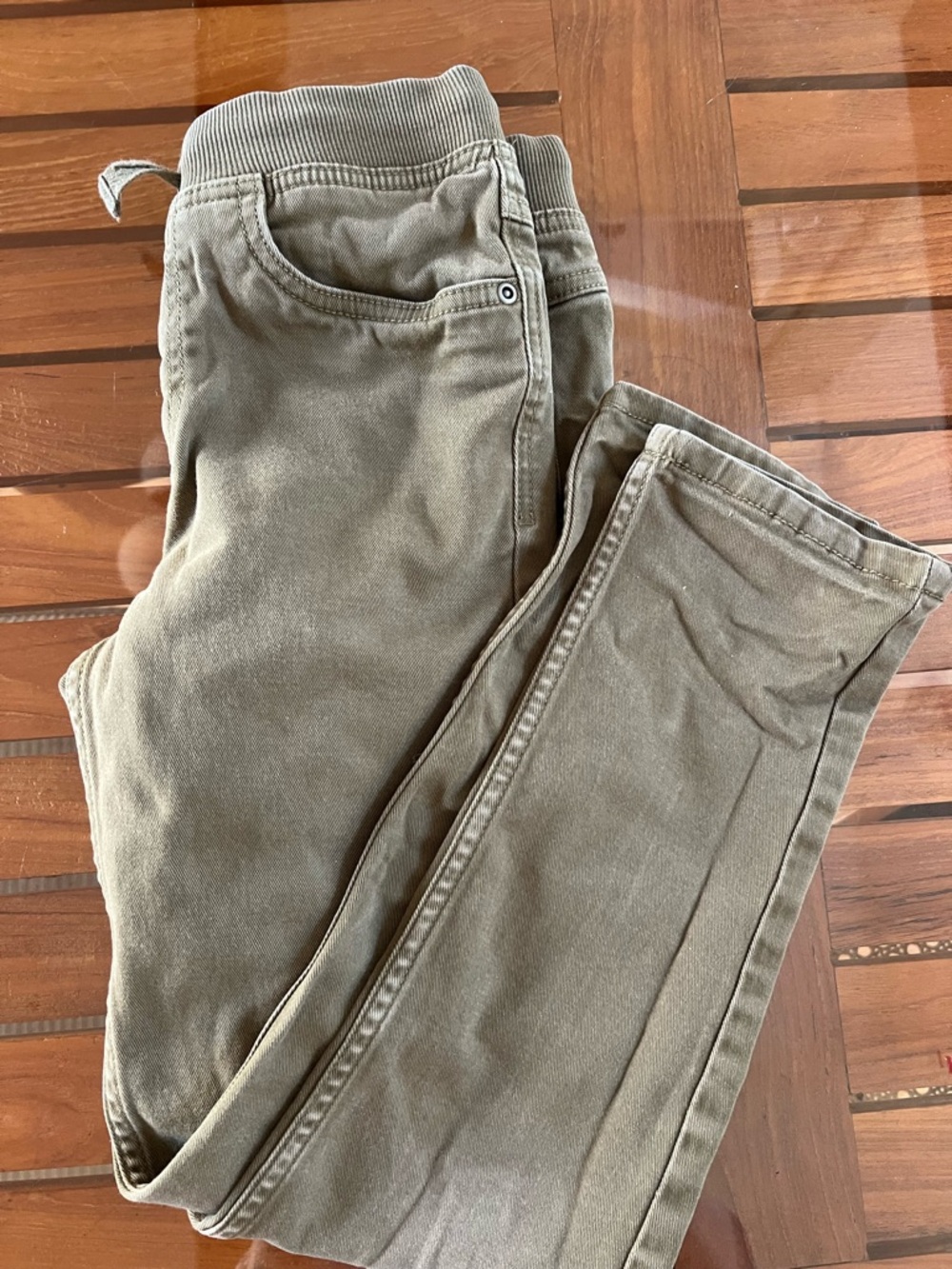 Hanna Andersson Olive Jogger-Style cotton pants